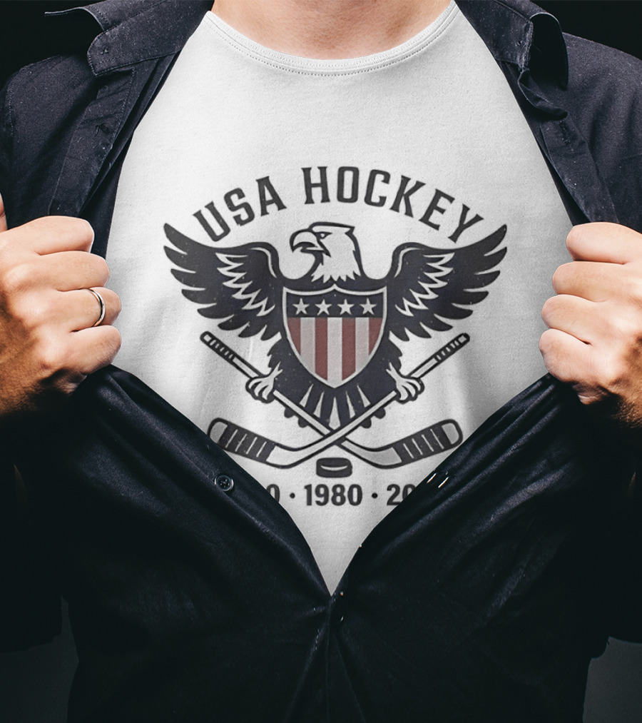 USA Hockey Eagle 1960 1980 2026 T-Shirt
