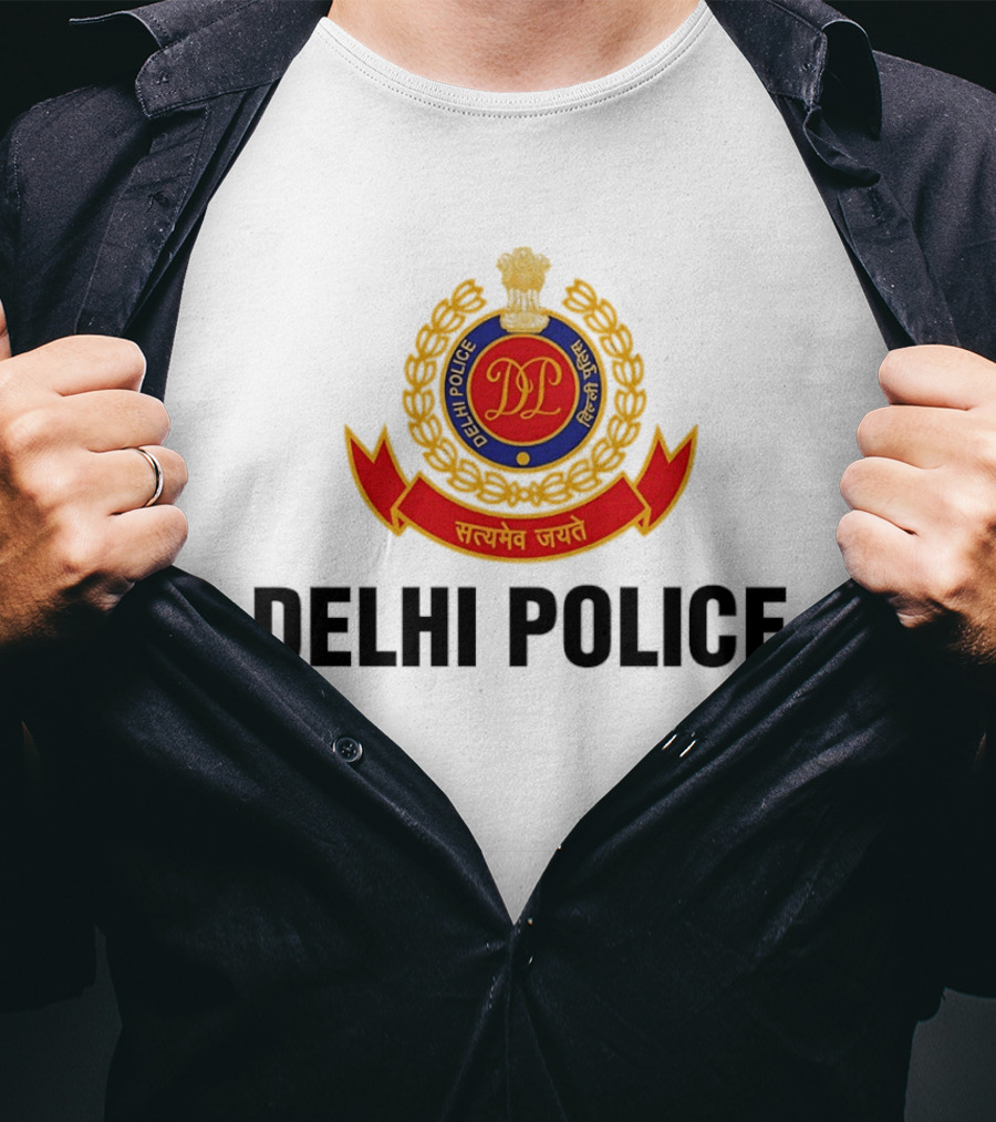 DELHI POLICE Satyamev Jayate Seal T-Shirt