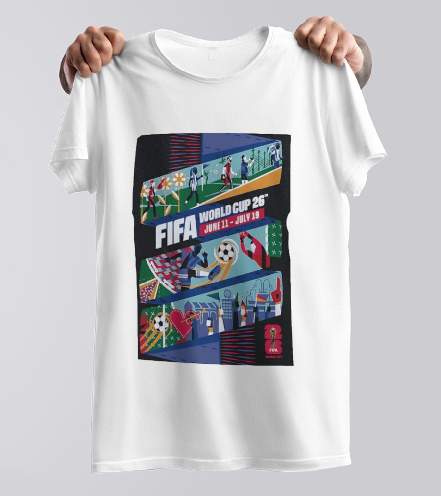 FIFA World Cup 2026 Kansas City June 11 July 19 Soccer Celebration T-Shirt