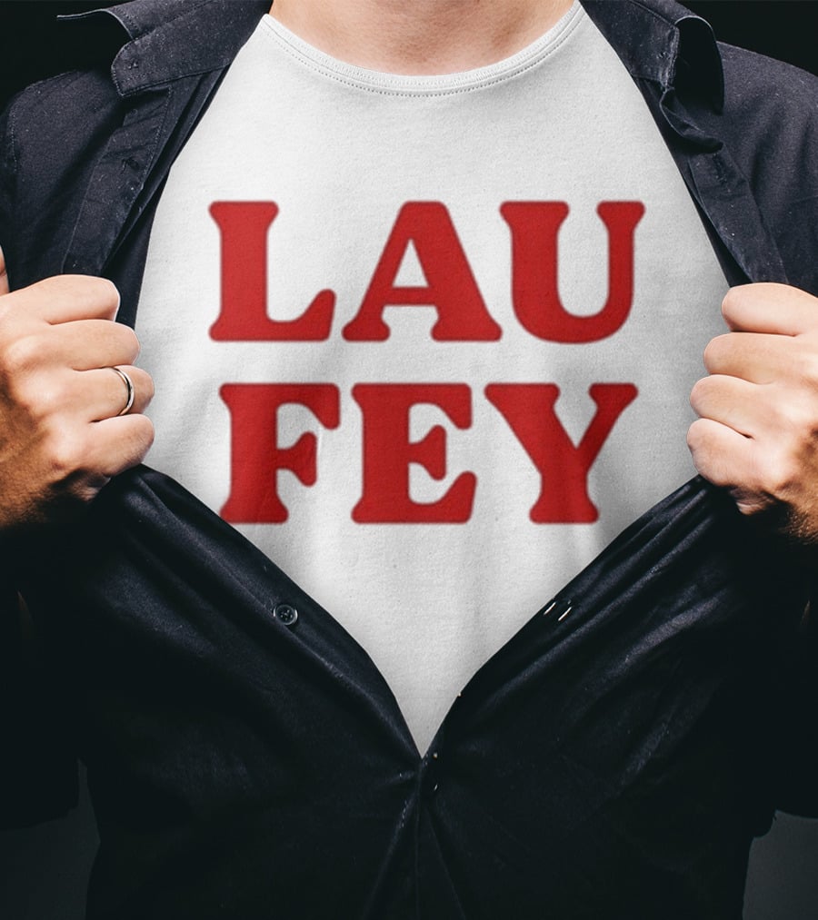 Laufey Music LAU FEY Text Bold Red Styling T-Shirt