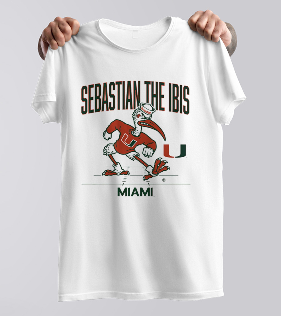 Miami Hurricanes Sebastian The Ibis U Gridiron Game Day Spirit T-Shirt