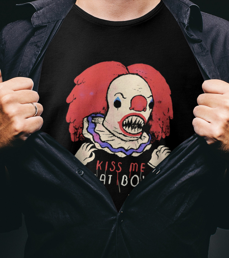 Clown Kiss Me Fat Boy Red Hair Creepy T-Shirt