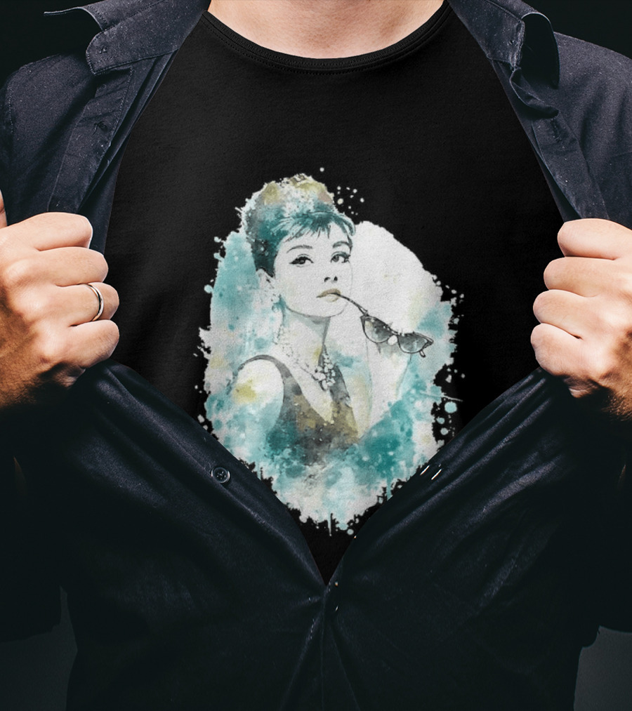 Mrs. Hepburn Watercolour Painting Aesthetic T-Shirt