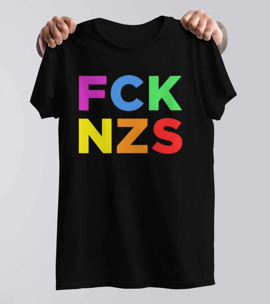 FCK NZS Rainbow Bold Block Letters T-Shirt