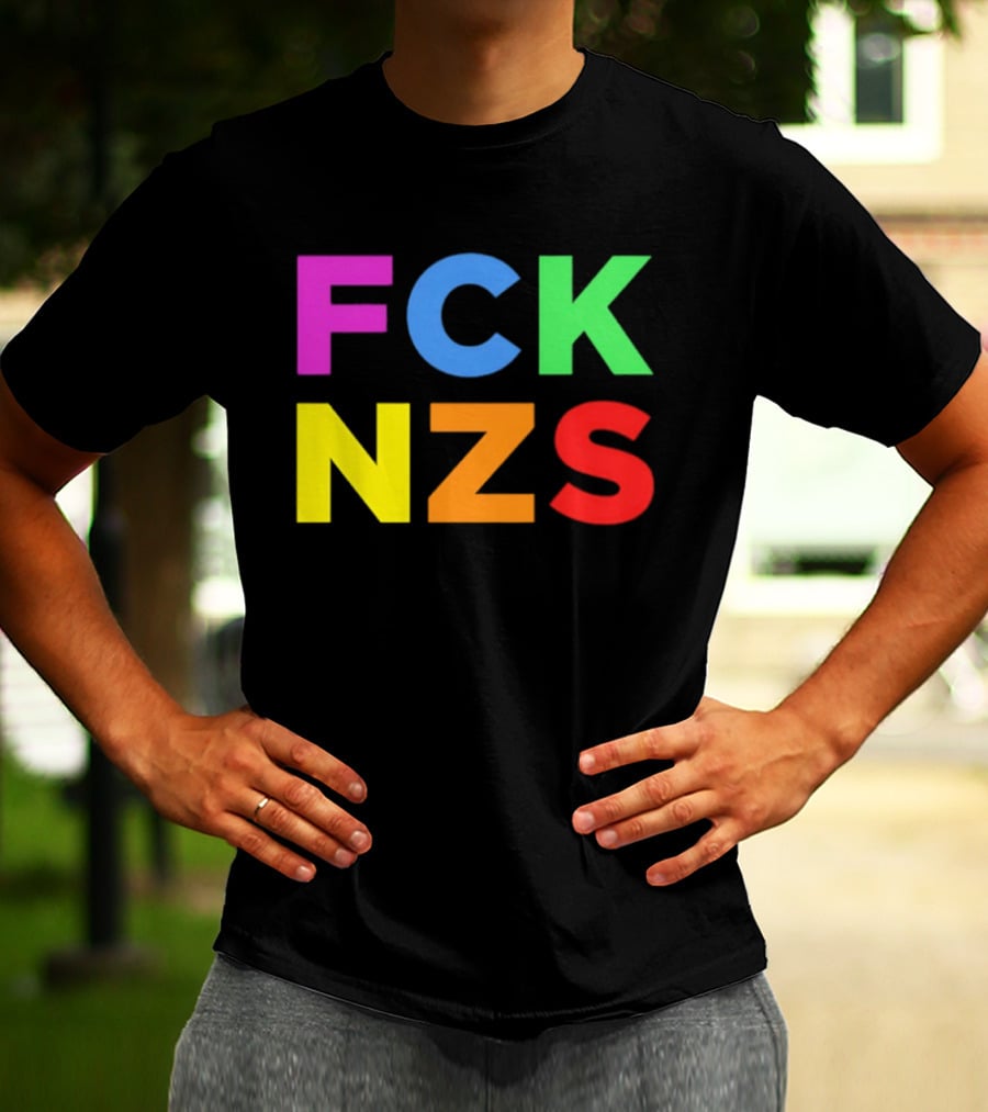 FCK NZS Rainbow Bold Block Letters T-Shirt