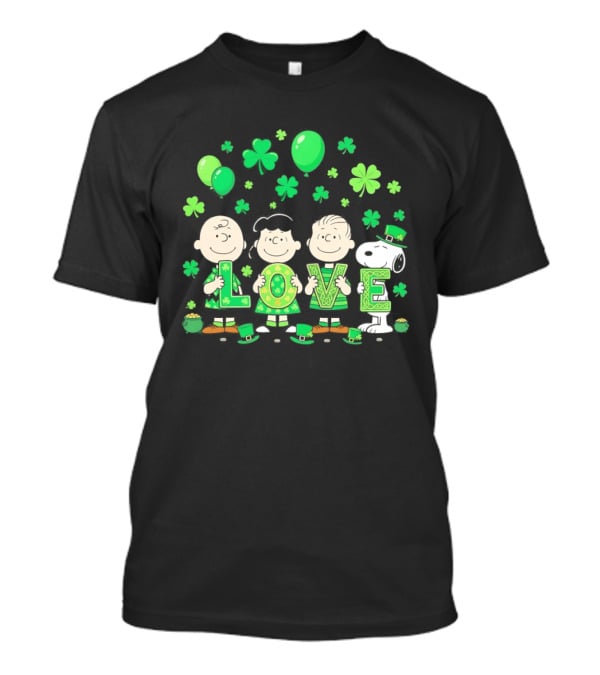 Snoopy Charlie Brown And Friends Love Shamrock St. Patrick's Day Celebration T-Shirt