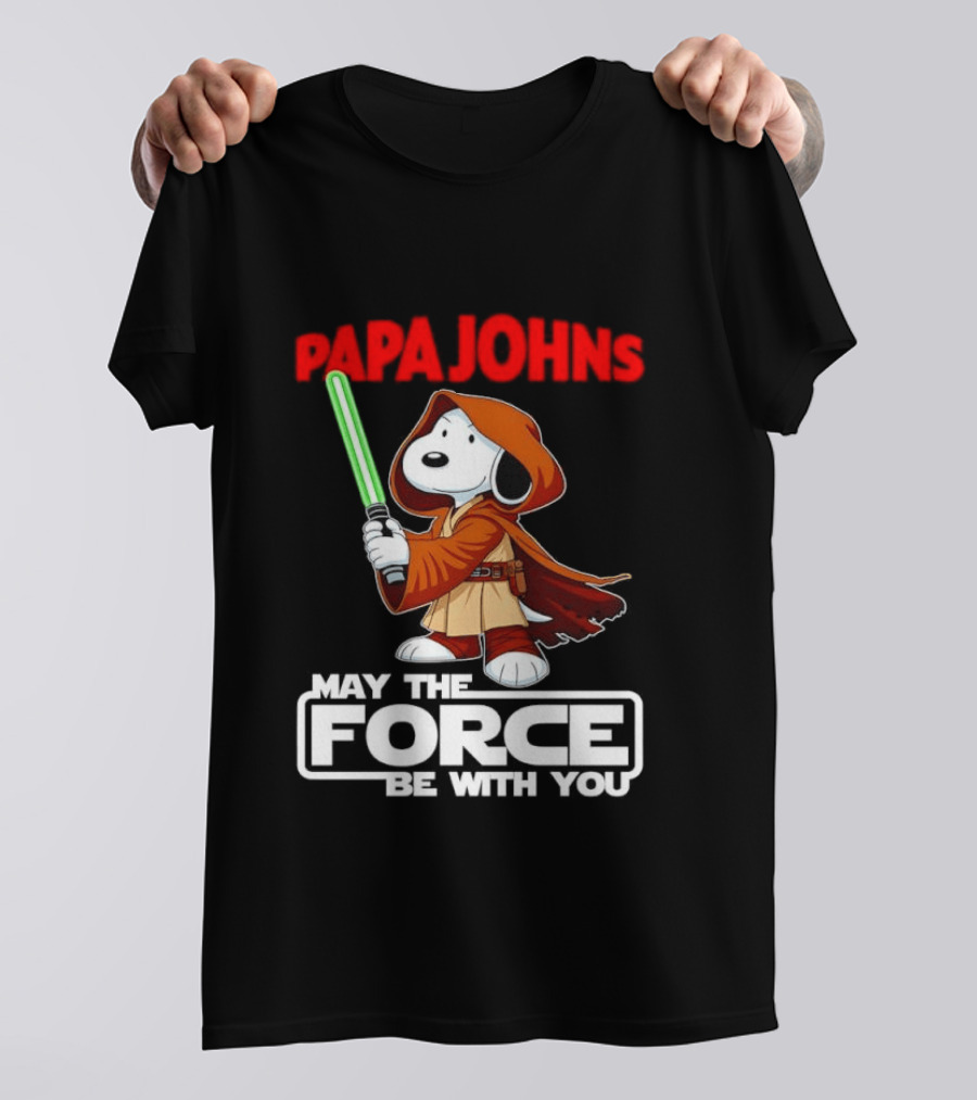 Snoopy Jedi Papa Johns May The Force Be With You Pizza Fan Favorite T-Shirt