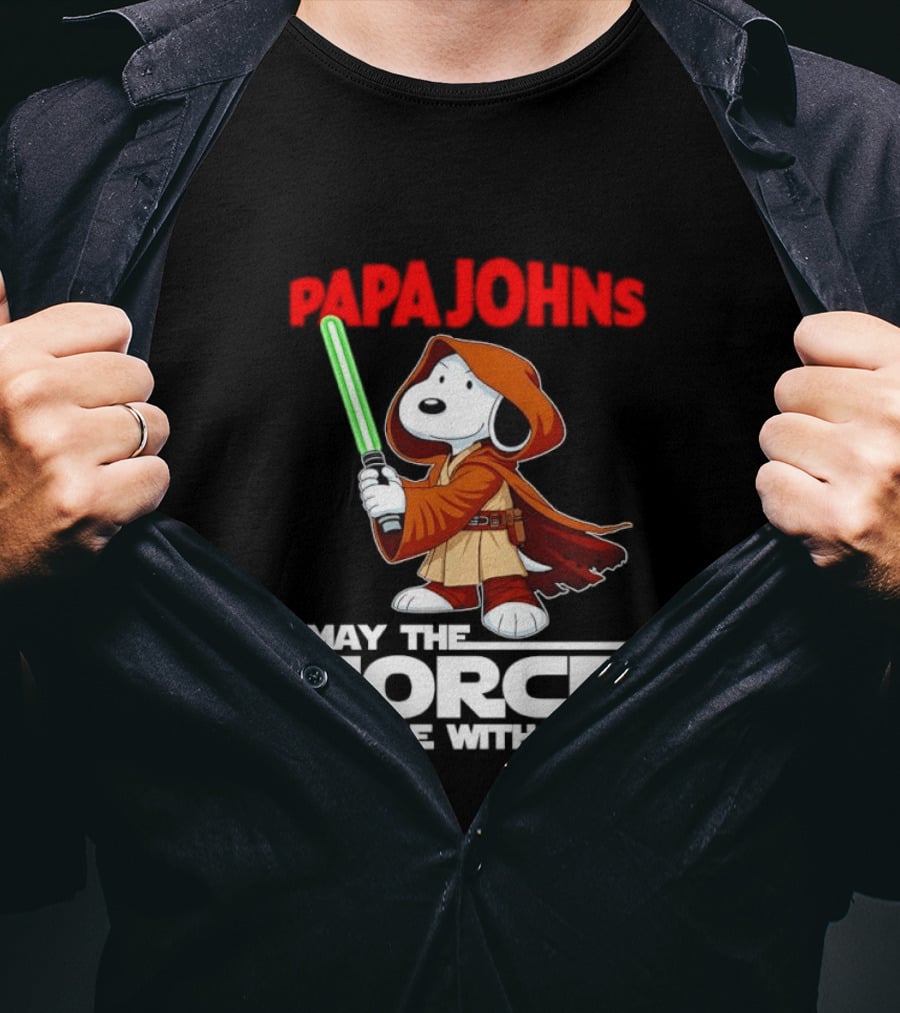 Snoopy Jedi Papa Johns May The Force Be With You Pizza Fan Favorite T-Shirt