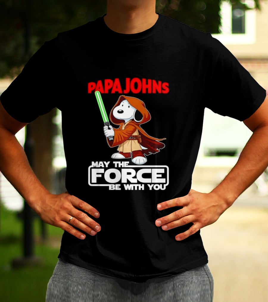 Snoopy Jedi Papa Johns May The Force Be With You Pizza Fan Favorite T-Shirt