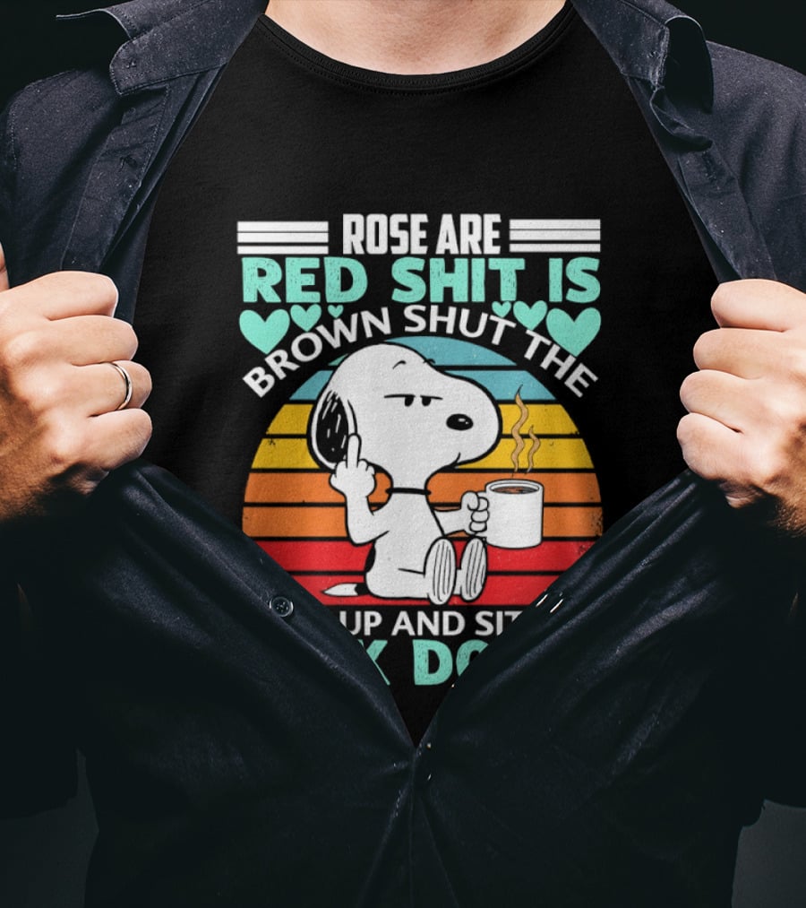 Snoopy Rose Are Red Sit Down T-Shirt