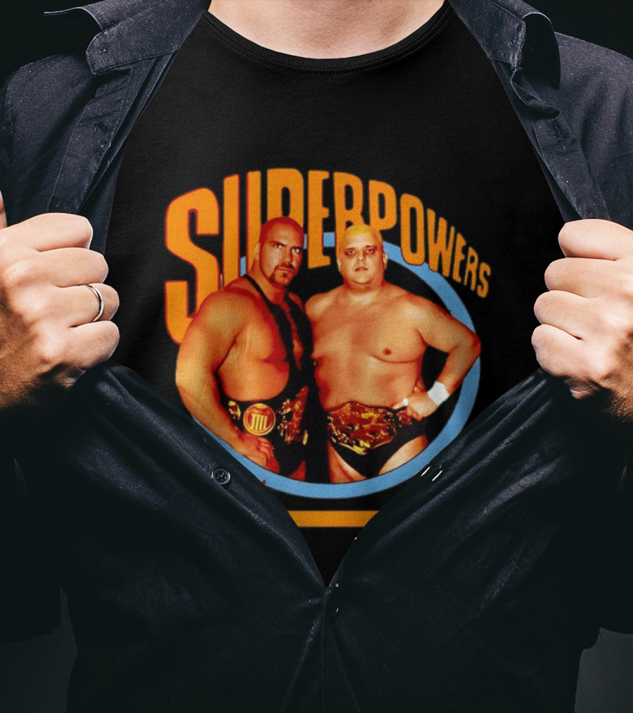 Superpowers Wrestling Legends Nikita Koloff And Dusty Rhodes Championship Belts T-Shirt