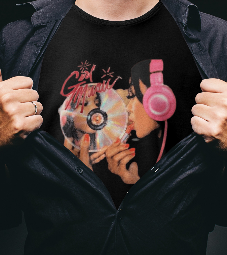Girl Music Vol 1 EP Cover With Pink Headphones And CD T-Shirt