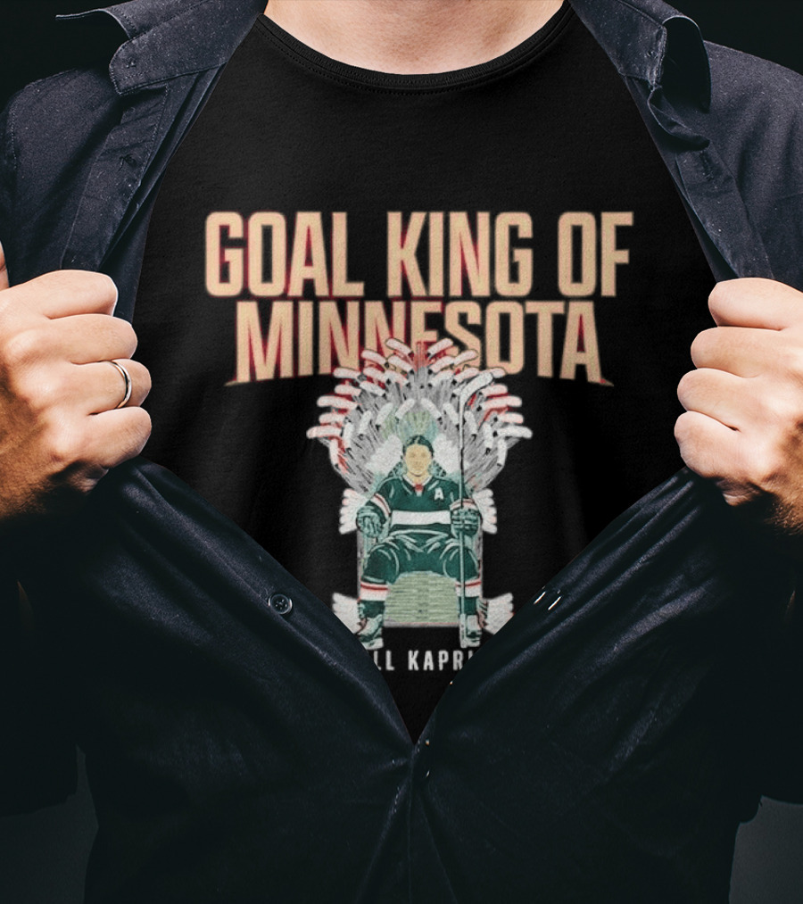 Kirill Kaprizov Goal King Of Minnesota Hockey Throne T-Shirt