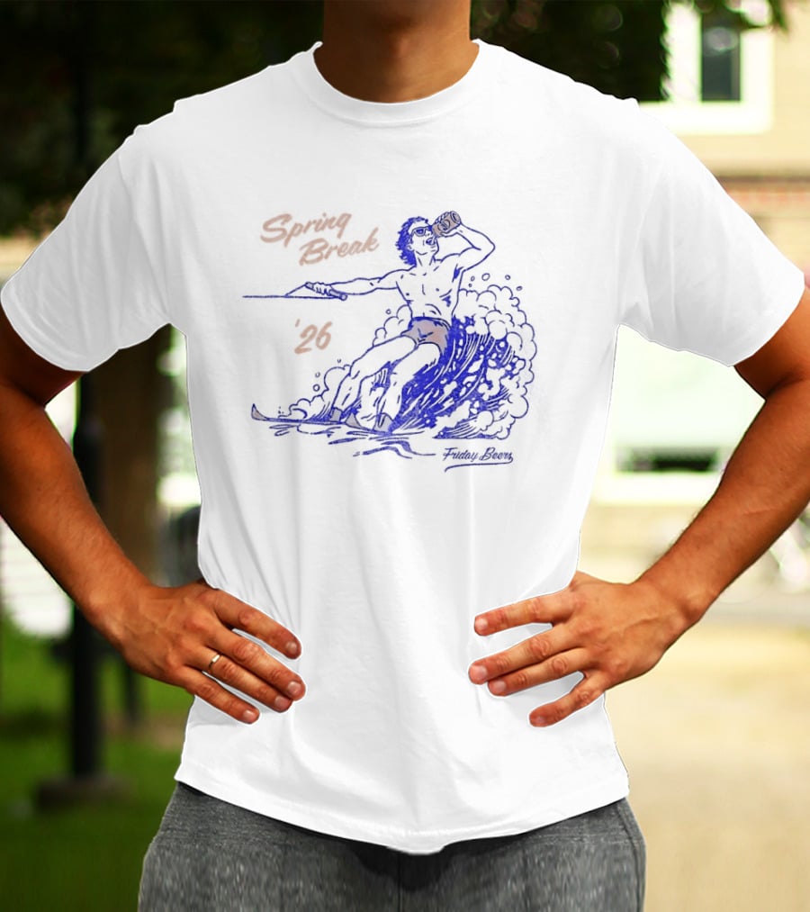 Spring Break 26 Man Surfing Drinking Friday Beers T-Shirt