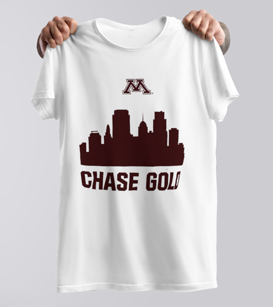 Minnesota Golden Gophers Chase Gold City Skyline T-Shirt