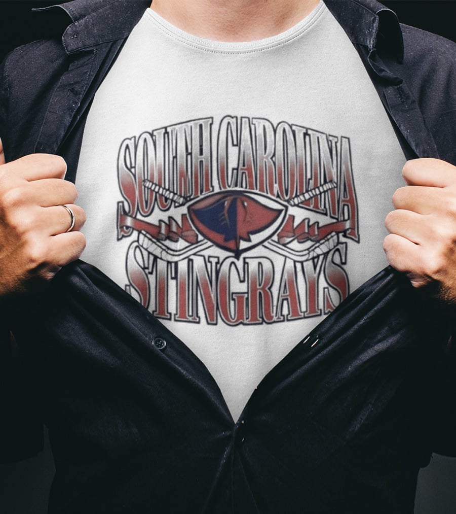 South Carolina Stingrays Hockey Team Red Blue T-Shirt