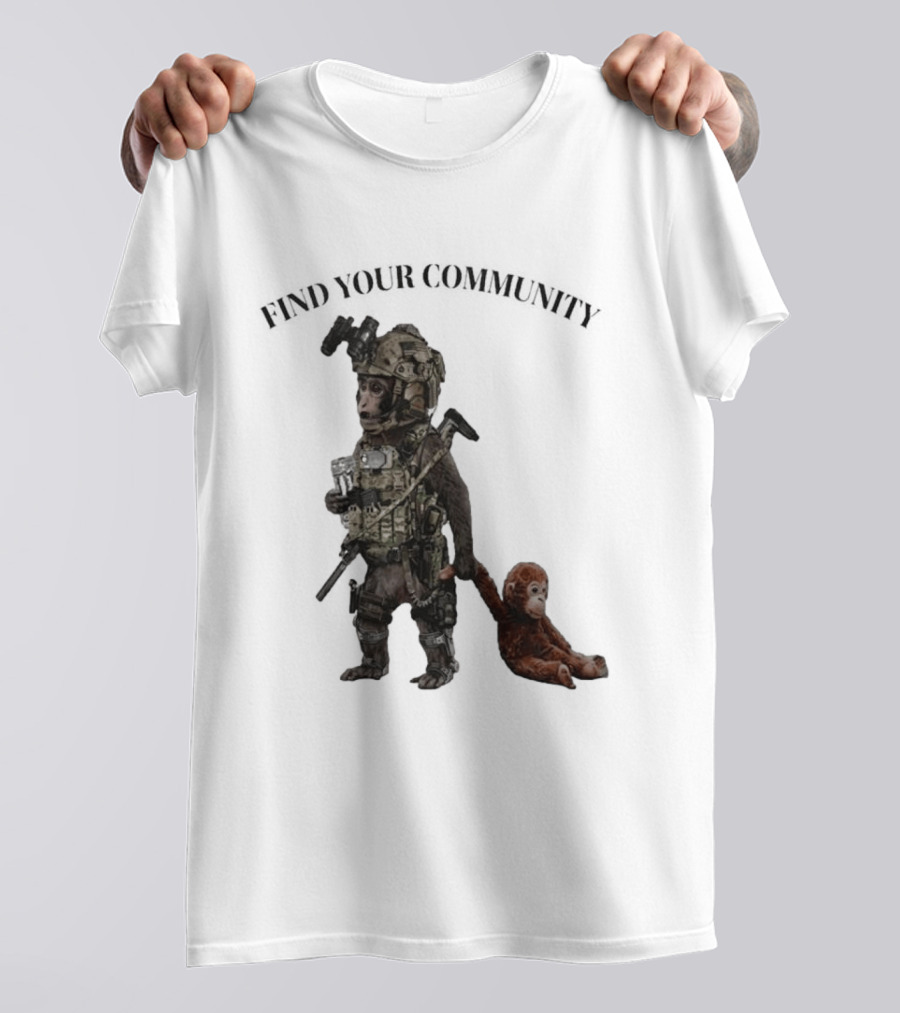 Tactical Punch The Monkey Find Your Community Military Humor T-Shirt