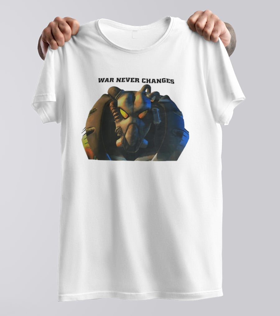 War Never Changes Enclave Power Armor Iconic Fallout Gaming T-Shirt
