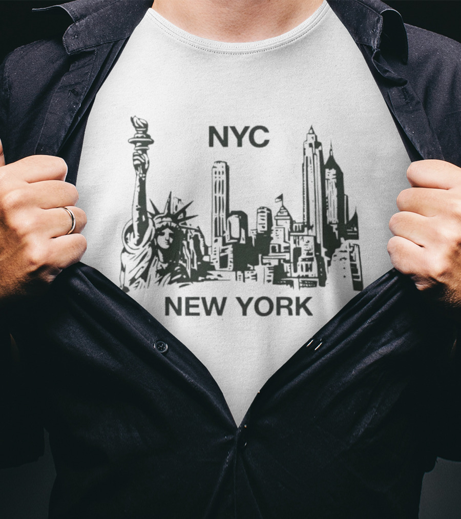 NYC New York Skyline Statue Of Liberty Icon Landmarks T-Shirt