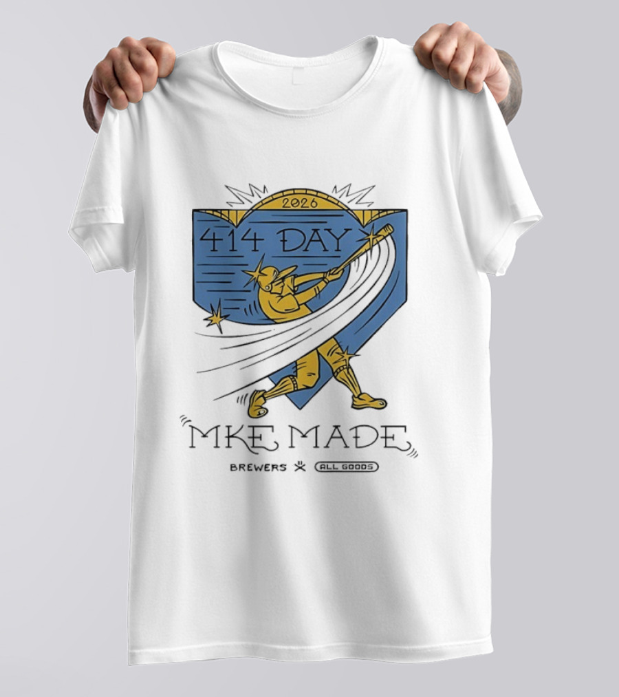 Brewers 414 Day 2026 MKE Made Baseball T-Shirt