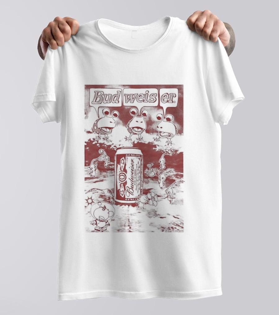 Budweiser Pikmin Crossover With Iconic Characters And Beer Can T-Shirt