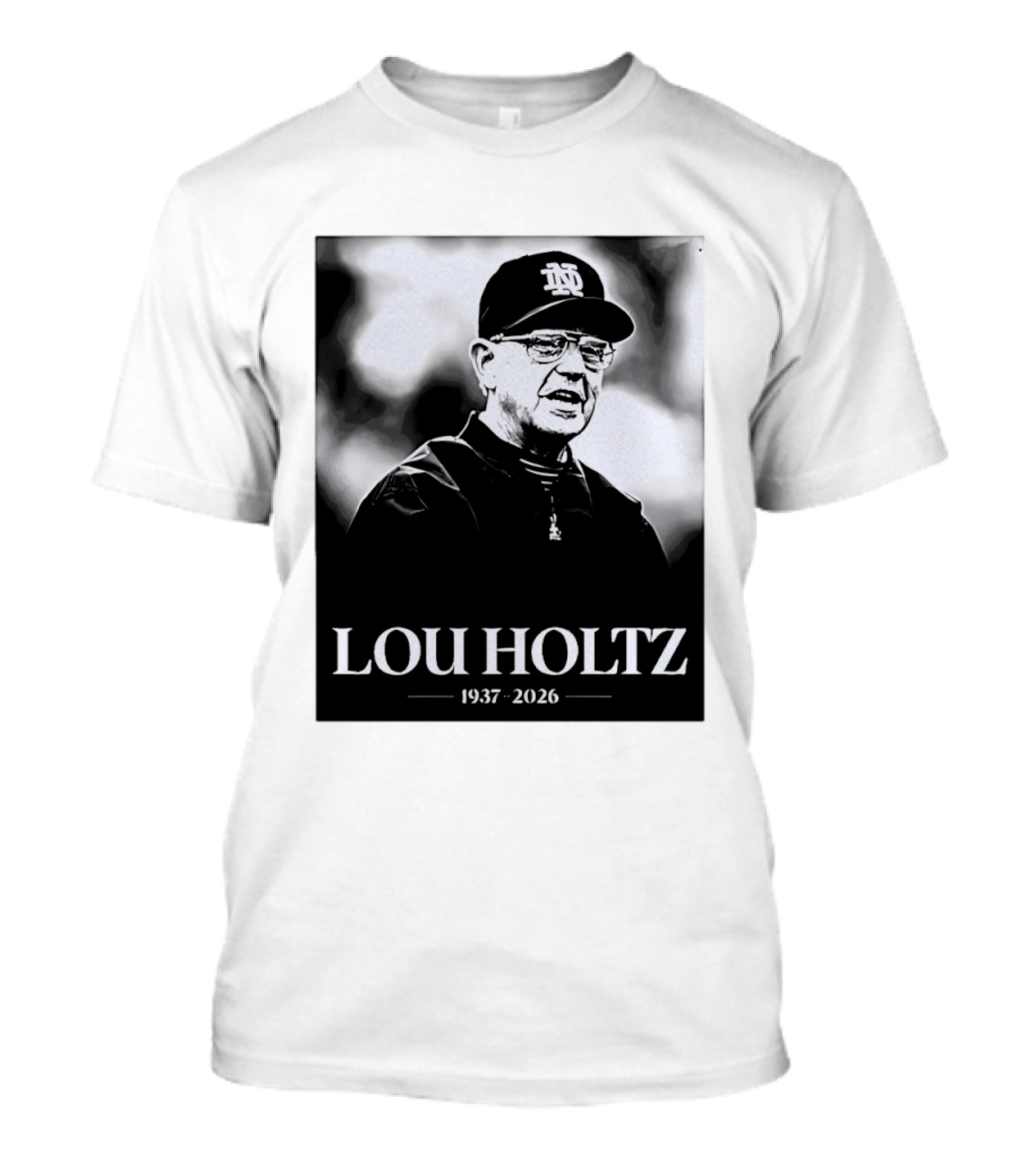 Lou Holtz 1937 2026 Notre Dame Coach Memorial T-Shirt