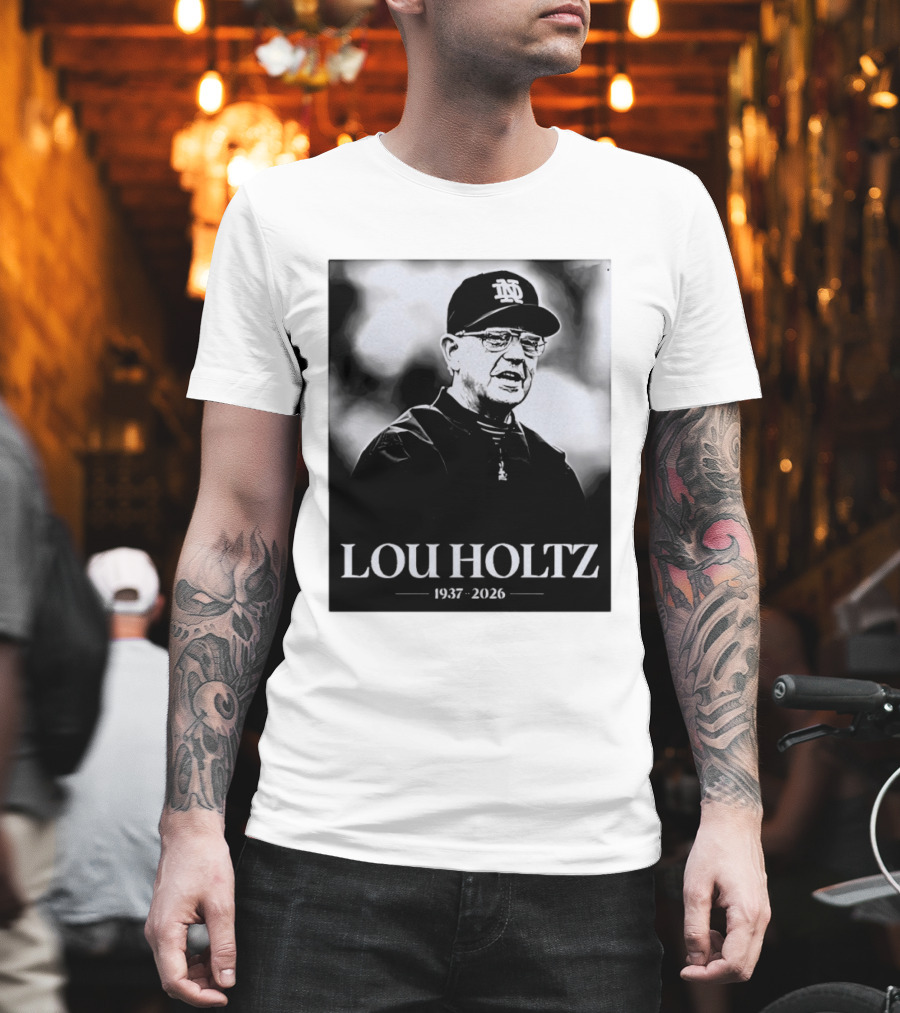 Lou Holtz 1937 2026 Notre Dame Coach Memorial T-Shirt