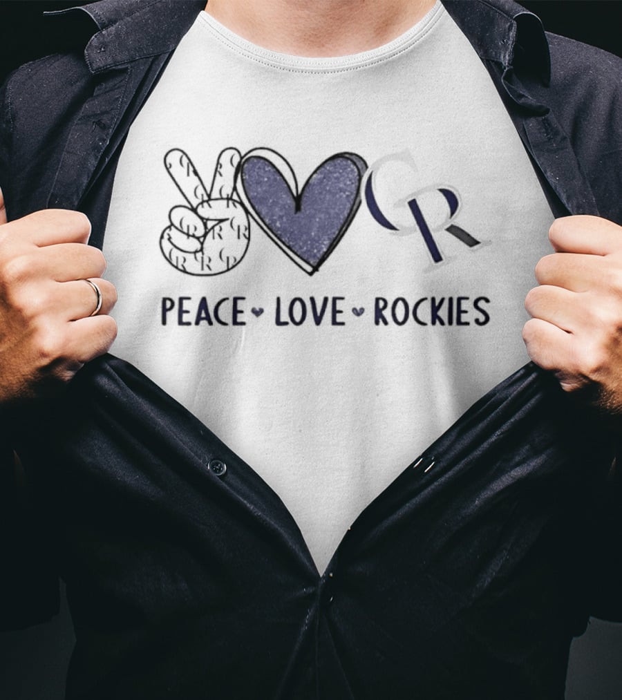 PEACE LOVE ROCKIES Hand Sign Heart CR T-Shirt