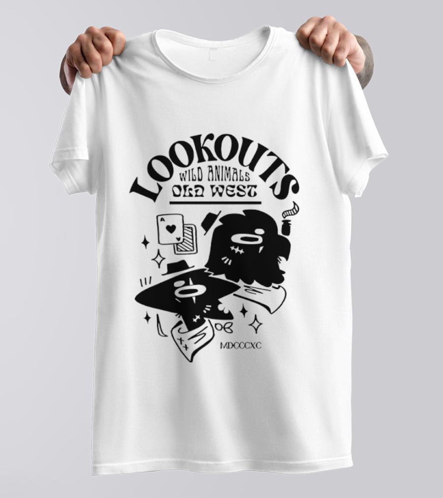 Lookouts Wild Animals Old West Card Game MDCCCXC T-Shirt