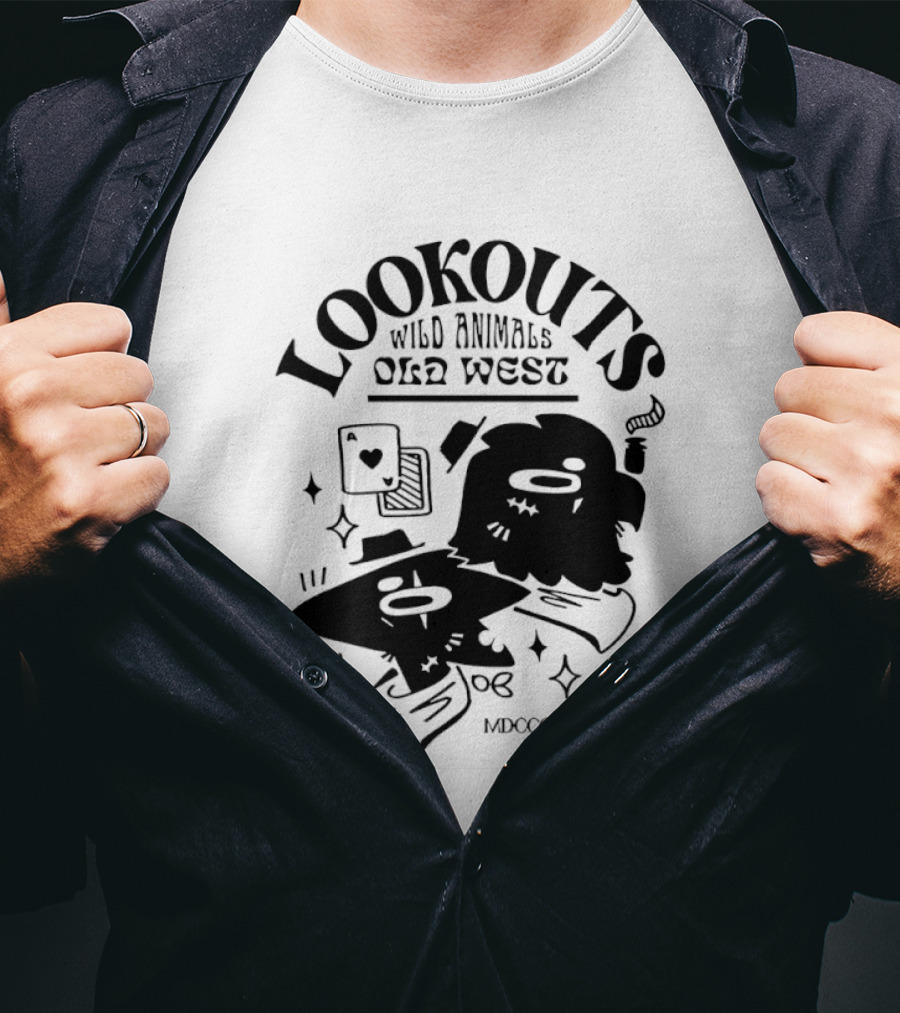 Lookouts Wild Animals Old West Card Game MDCCCXC T-Shirt