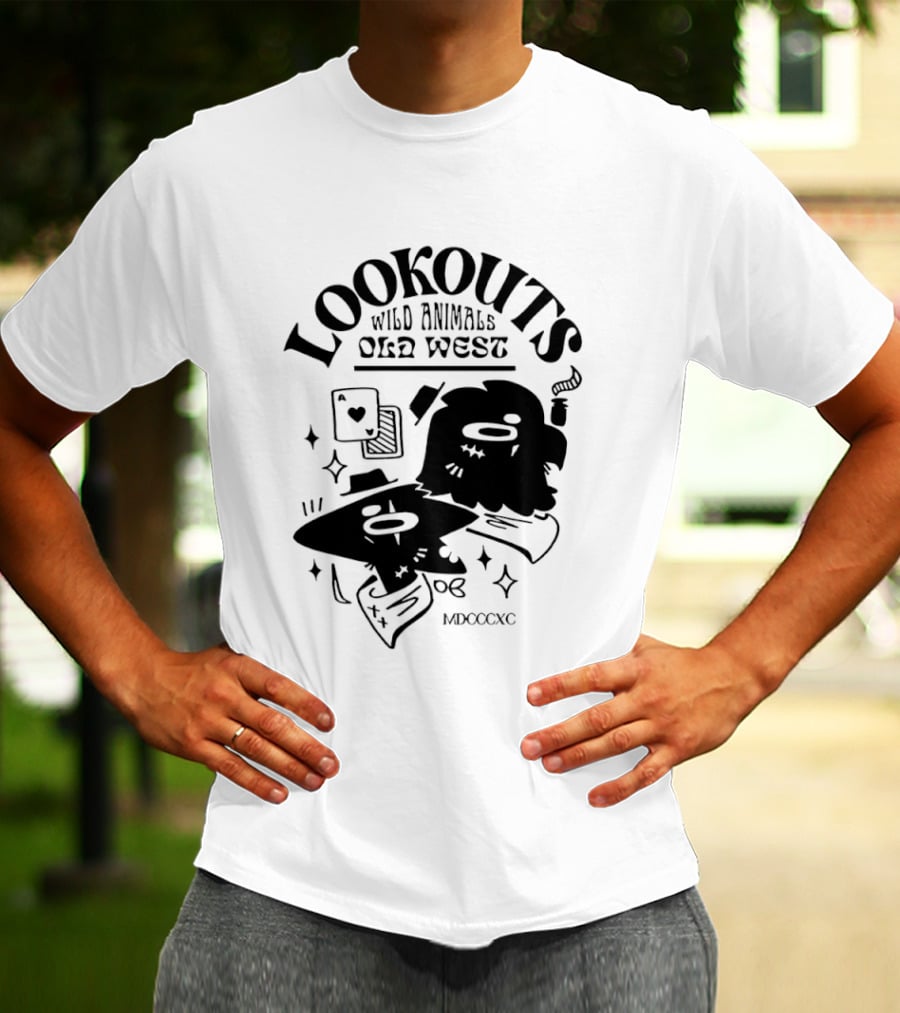 Lookouts Wild Animals Old West Card Game MDCCCXC T-Shirt