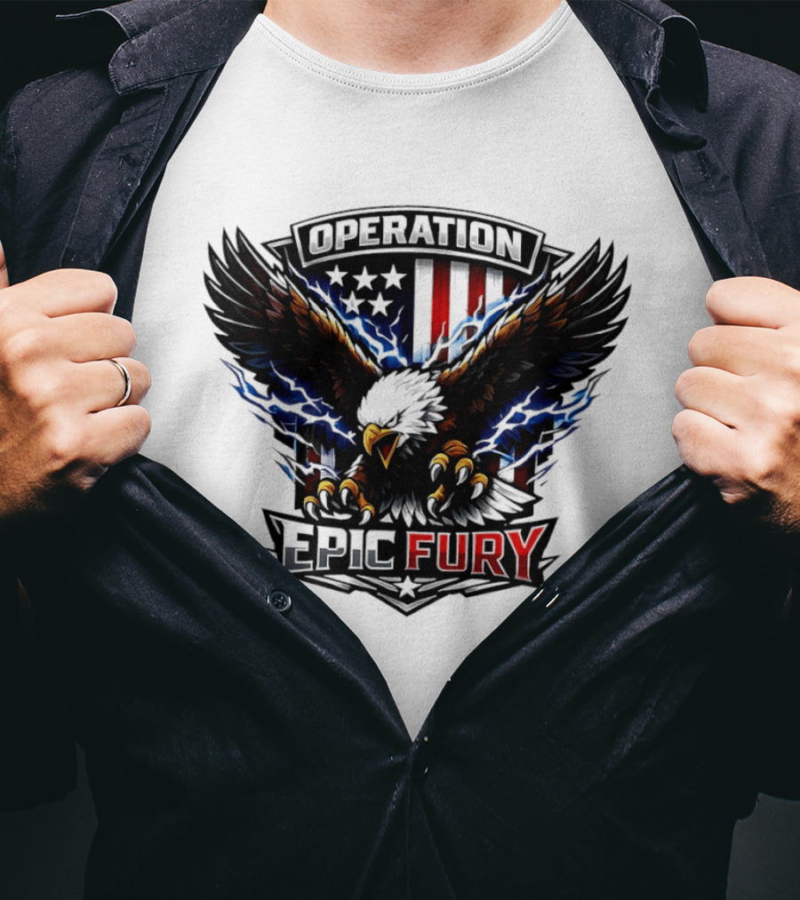 Operation Epic Fury Eagle American Flag Power T-Shirt
