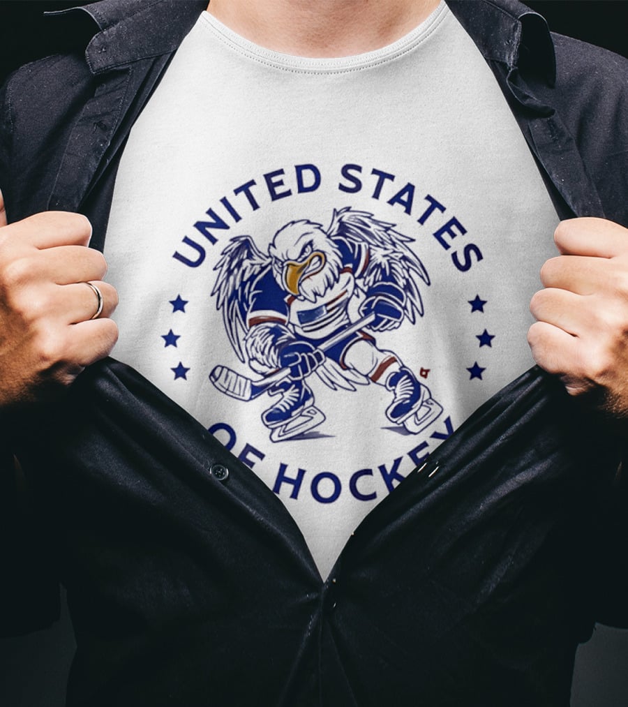 United States Of Hockey Eagle Player Stars T-Shirt