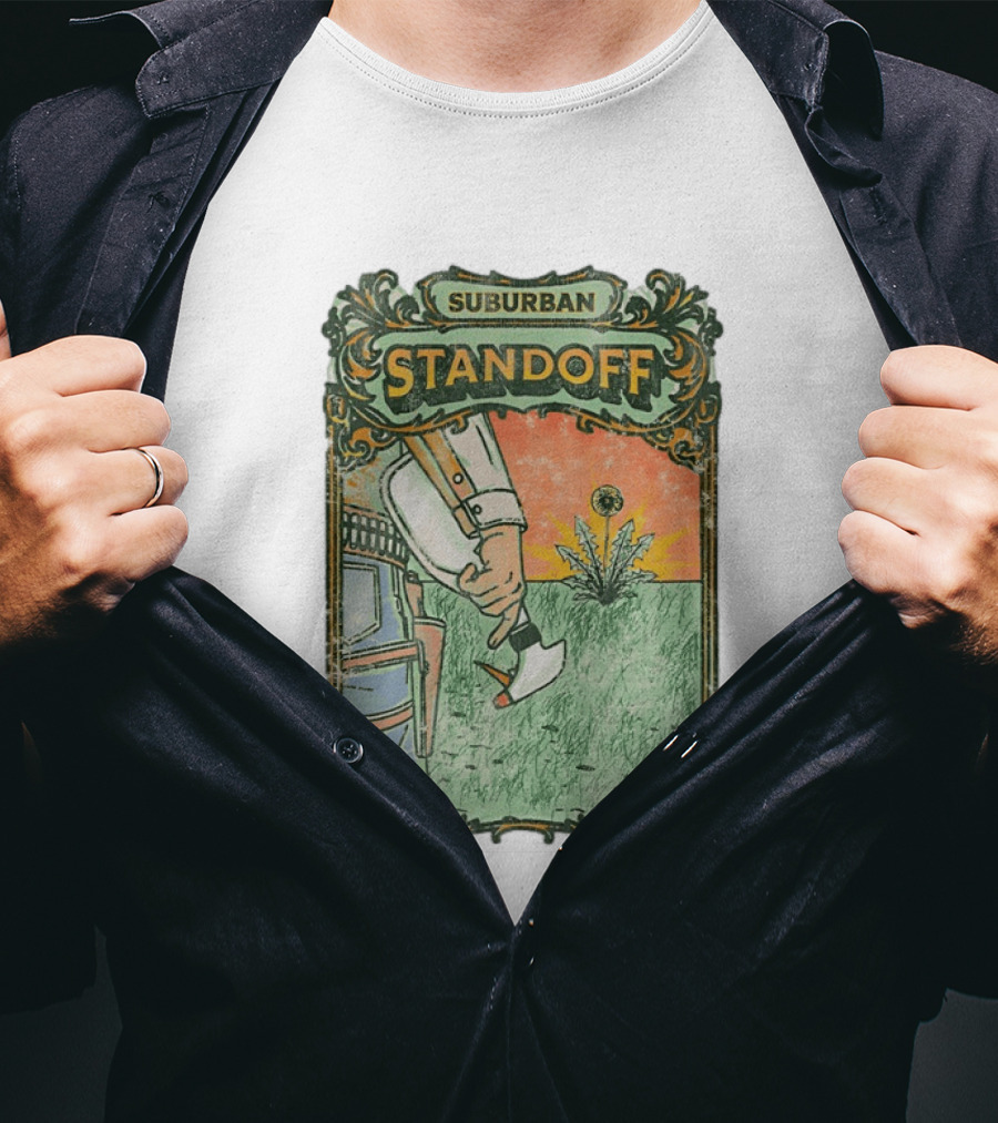 Suburban Standoff Wild West Duel Scene T-Shirt