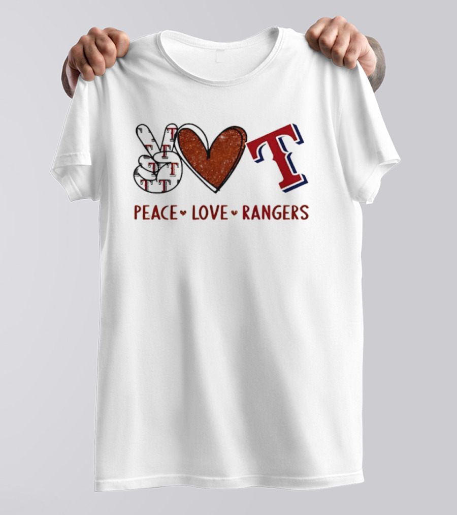 Peace Love Rangers Hand Sign Heart Shape T T-Shirt