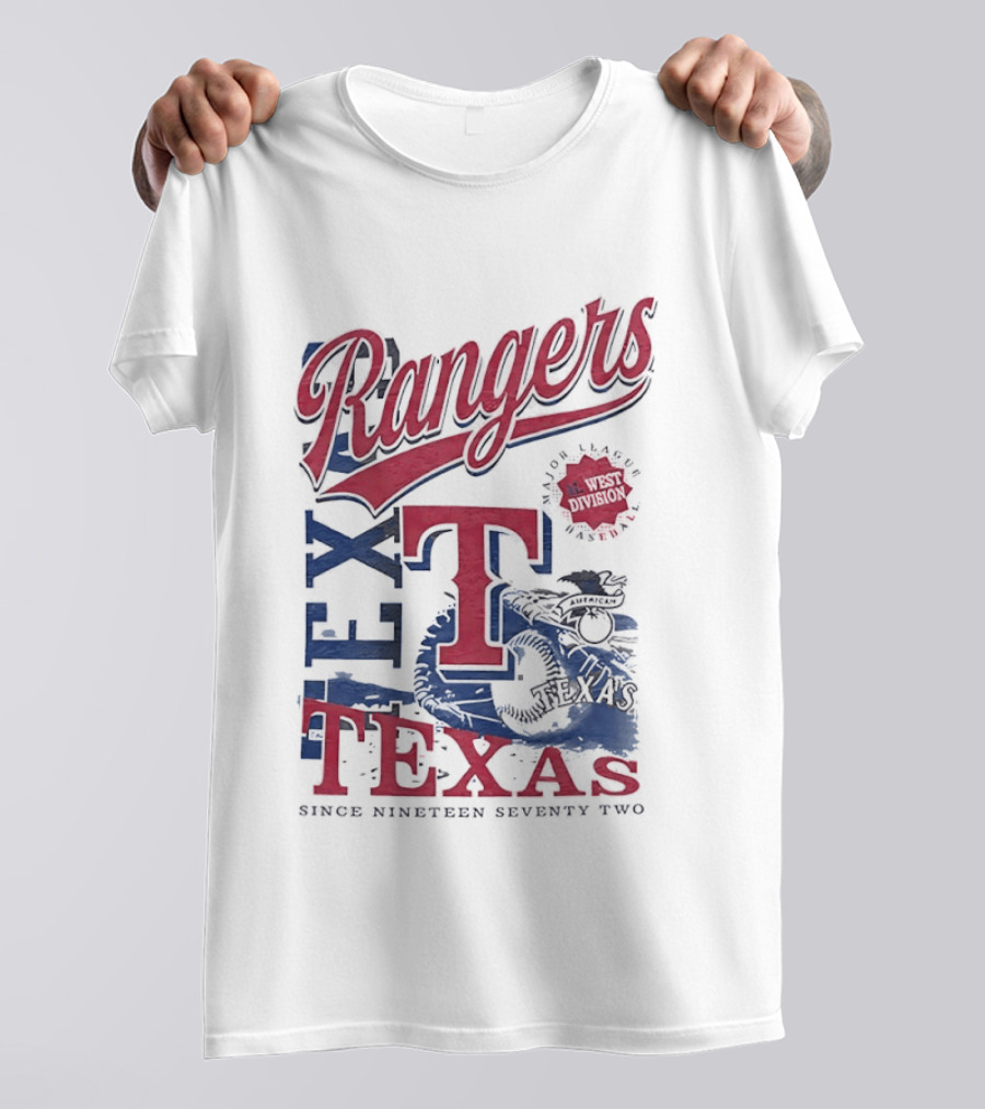 Texas Rangers EST 1972 Vintage Logo And Text Baseball Team T-Shirt