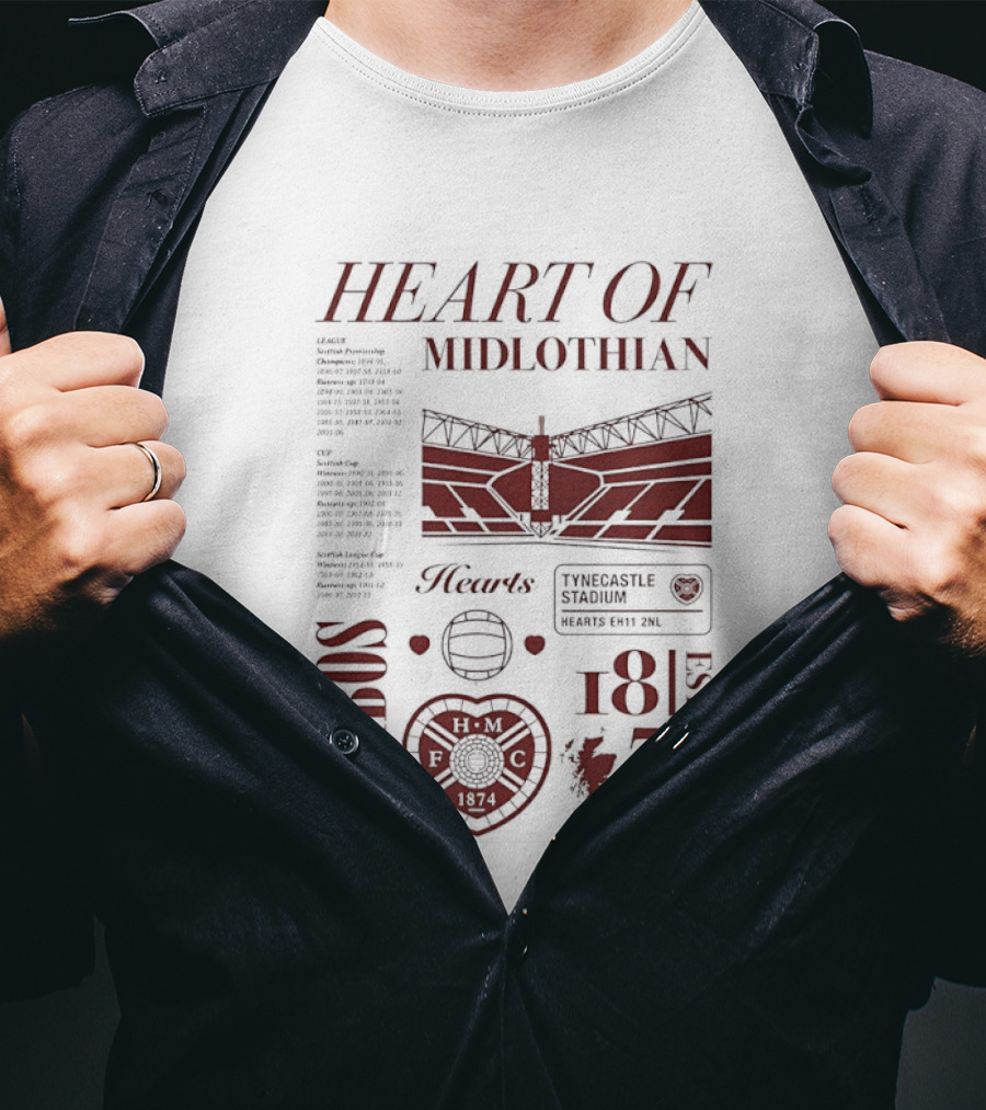 Heart Of Midlothian Jambos Est 1874 Scottish Football Club T-Shirt