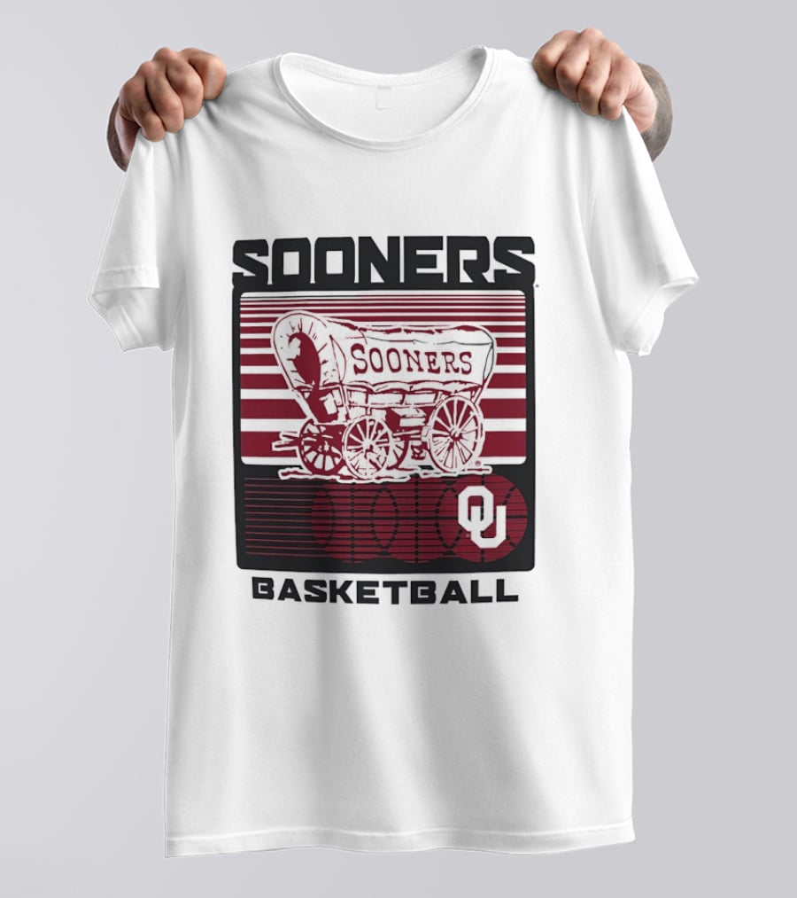 Sooners Basketball 1800s Wagon OU Staredown T-Shirt