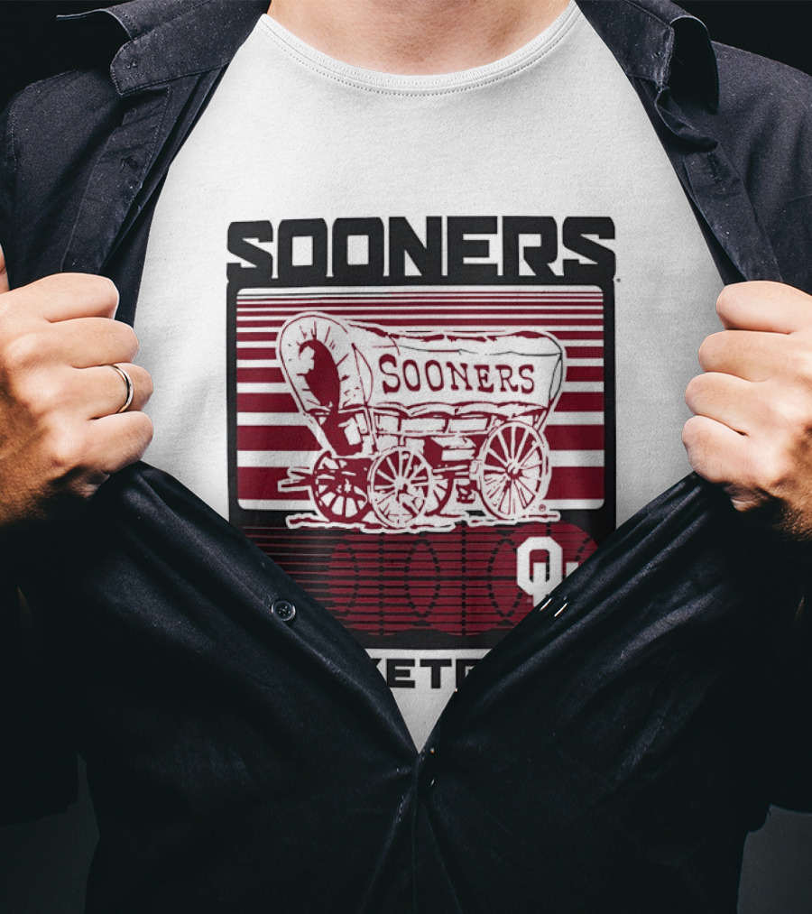 Sooners Basketball 1800s Wagon OU Staredown T-Shirt