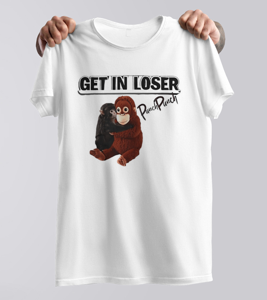 Punch Monkey Get In Loser Funny PopPiPi T-Shirt