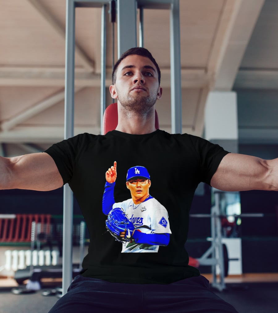 Yoshinobu Yamamoto '26 Los Angeles Dodgers Player Blue Glove T-Shirt