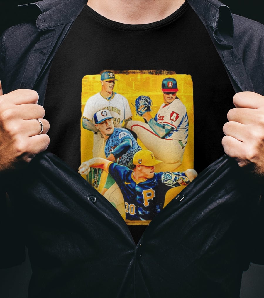 Paul Skenes Pitching Collage Pittsburgh Pirates 2026 T-Shirt