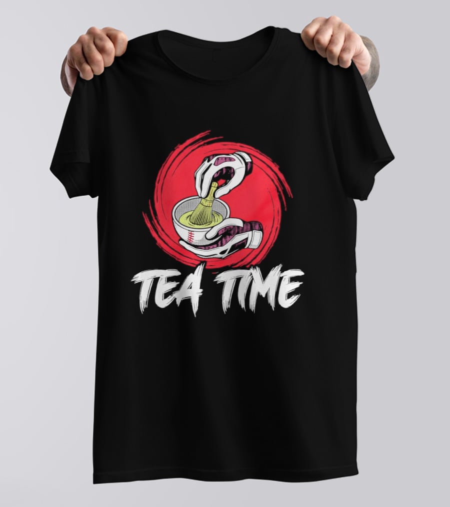 Tea Time Baseball Pouring Sports Fusion T-Shirt