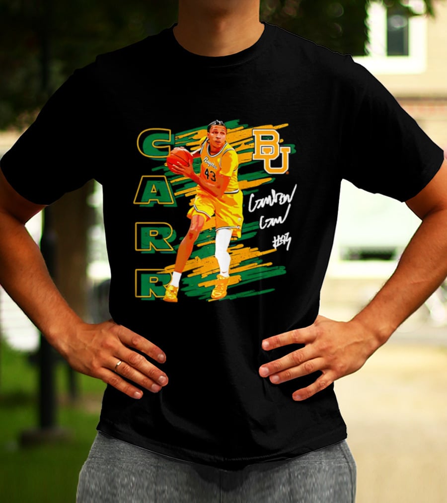 CARR Baylor Basketball Player BU Number 4 Collage T-Shirt