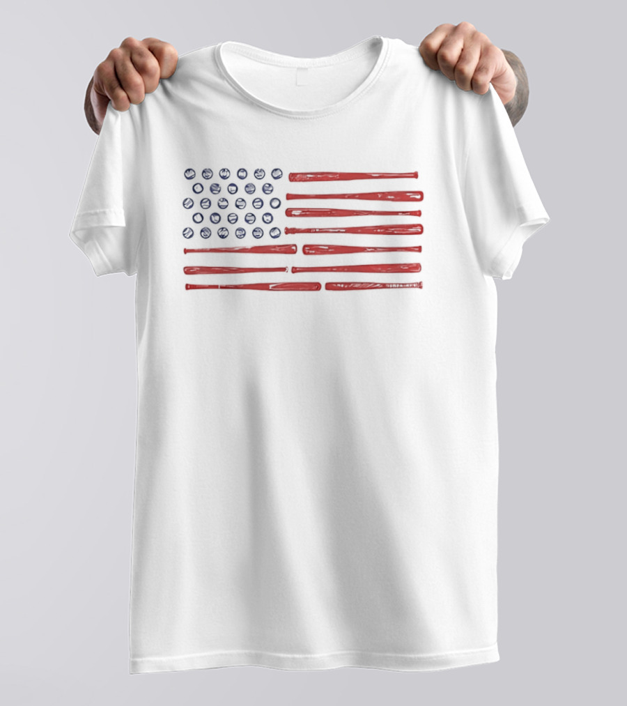 USA Baseball Flag Stars And Stripes T-Shirt