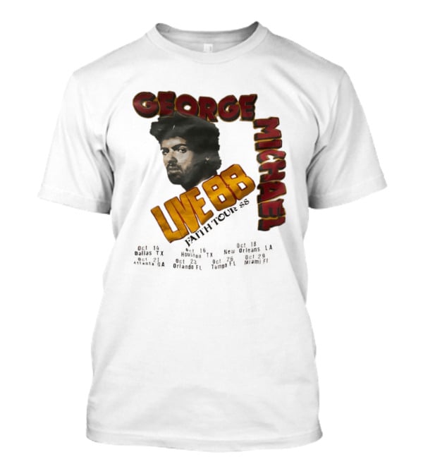 George Michael Live 88 Faith Tour 1988 Wembley Birmingham Glasgow Paris Dortmund Rotterdam T-Shirt