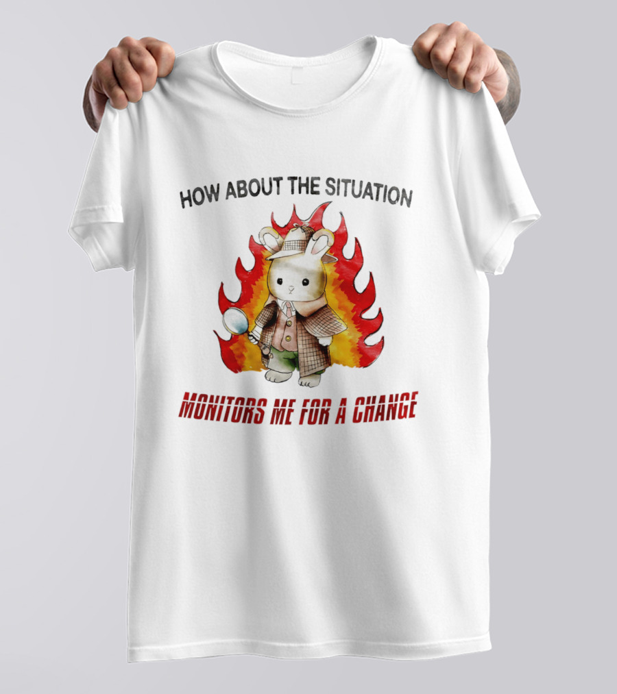 How About The Situation Monitors Me For A Change Bunny Detective In Flames T-Shirt