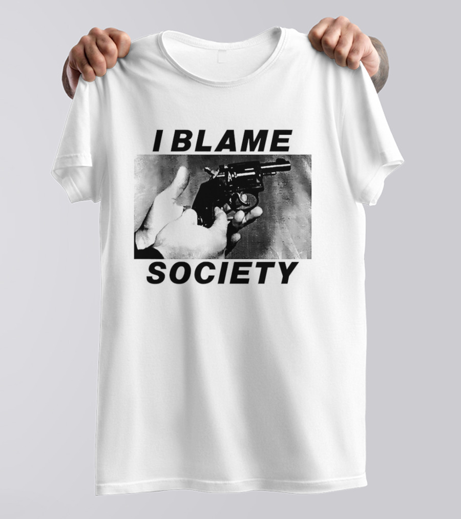 I Blame Society Raised Middle Finger Attitude T-Shirt