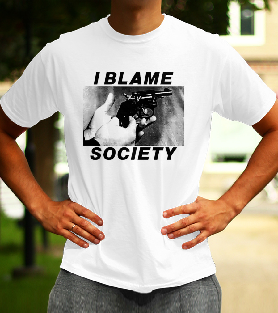 I Blame Society Raised Middle Finger Attitude T-Shirt