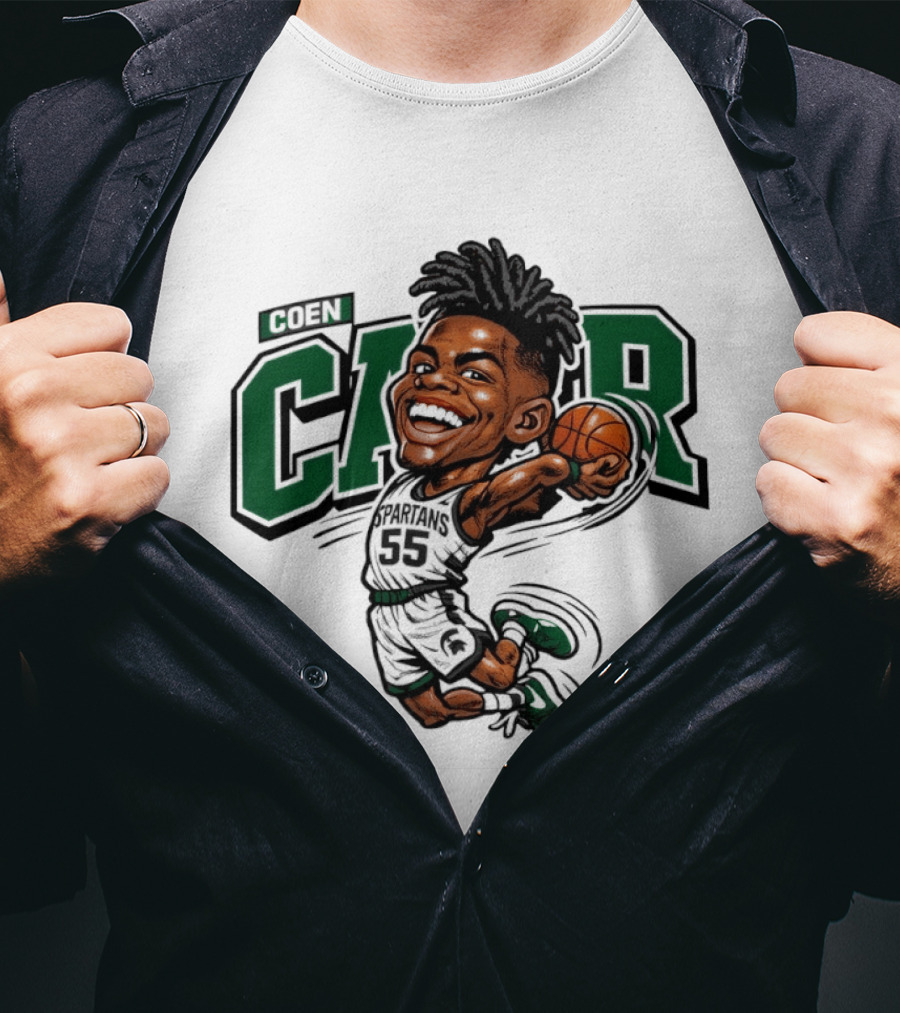 Coen Carr Caricature Basketball Player 55 Dunking Animation T-Shirt